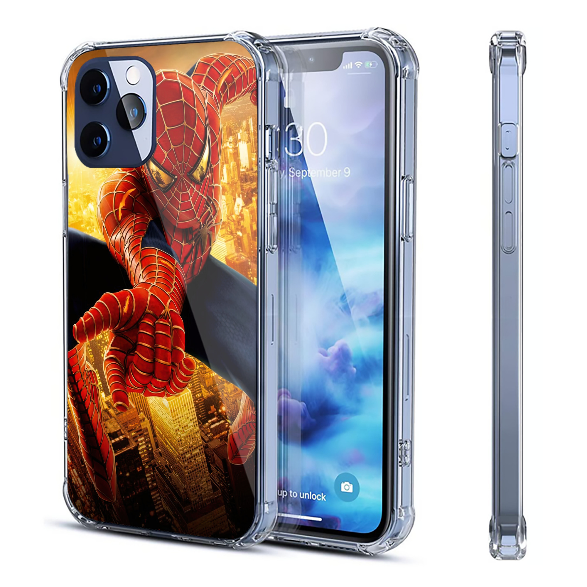 （画像用） Spider Man スパイダーマン 【iPhone 12シリーズ対応】透明スマホケース（クリアソフトケース）